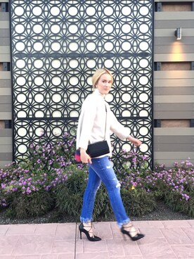 「H&M（エイチ・アンド・エム）のアイテム（针织衫、ベージュ系）」を使った、PauletteLさん（レディース・175cm）の夏コーディネート
