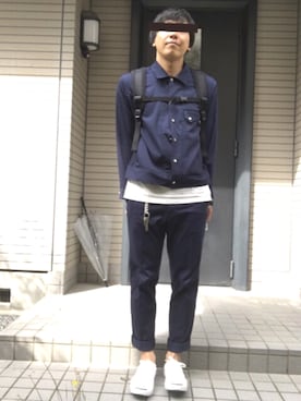 「soe（ソーイ）のアイテム（チノパンツ）」を使った、Shusosoさん（メンズ・174cm）の秋コーディネート