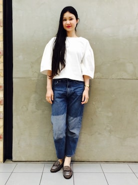 「アイテム（Tシャツ/カットソー）」を使った、MARUERIさん（レディース・164cm）の春コーディネート