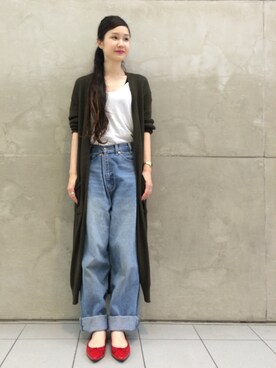 「アイテム（カーディガン/ボレロ）」を使った、MARUERIさん（レディース・164cm）の夏コーディネート