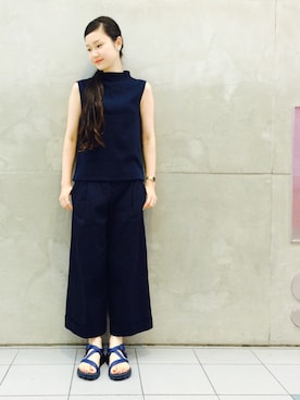 「アイテム（イヤリング）」を使った、MARUERIさん（レディース・164cm）の夏コーディネート