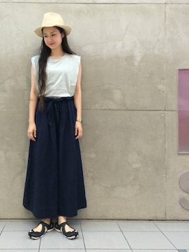 「アイテム（サンダル）」を使った、MARUERIさん（レディース・164cm）の夏コーディネート