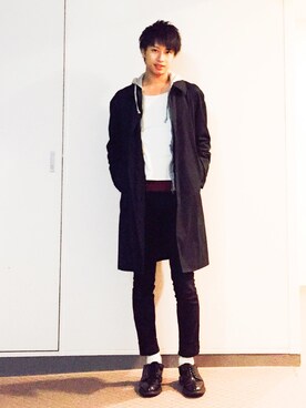 「ショップコート」｜「アイテム（チェスターコート）」を使った、Masahiro Nakayamaさん（メンズ・179cm）の秋コーディネート