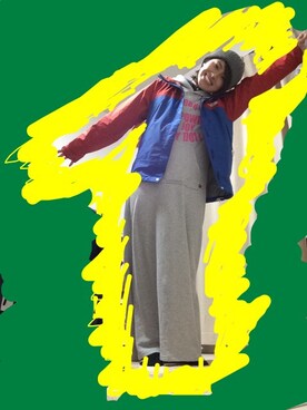 「アイテム（マウンテンパーカー、ブルー系）」を使った、浜焼娘さん（レディース・156cm）の冬コーディネート