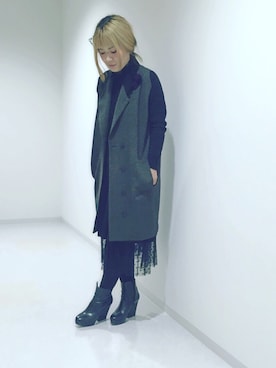 「コーディネート」｜「アイテム（ブーティ）」を使った、hitomimamさん（レディース・163cm）の秋コーディネート