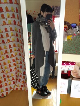 「タッセルイヤリング」｜「アイテム（アクセサリー）」を使った、kaotさん（レディース・155cm）の秋コーディネート