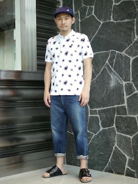 「A BATHING APE（アベイシングエイプ）のアイテム（ハンチング/ベレー帽）」を使った、古谷幸多さん（メンズ・174cm）の夏コーディネート
