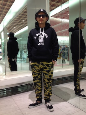 「A BATHING APE（アベイシングエイプ）のアイテム（腕時計）」を使った、古谷幸多さん（メンズ・174cm）の秋コーディネート