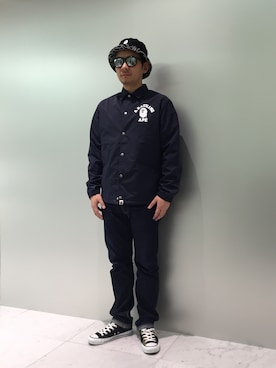 「A BATHING APE（アベイシングエイプ）のアイテム（PC・スマホグッズ/家電）」を使った、古谷幸多さん（メンズ・174cm）の冬コーディネート