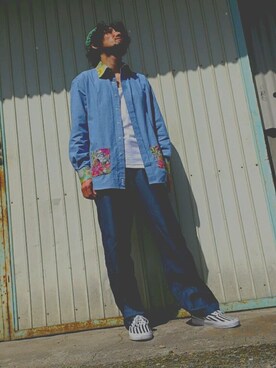 「Ryoji Okada（リョウジオカダ）のアイテム」を使った、salsichaさん（メンズ・175cm）の春コーディネート