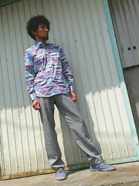 「Ryoji Okada（リョウジオカダ）のアイテム」を使った、salsichaさん（メンズ・175cm）の春コーディネート