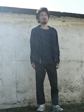 「confect（コンフォクト）のアイテム（パンツ）」を使った、salsichaさん（メンズ・175cm）の秋コーディネート