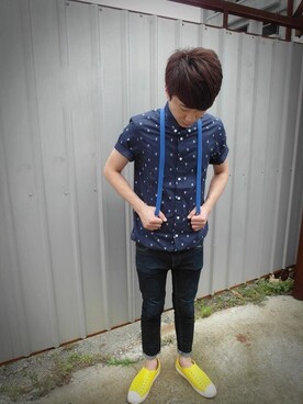 「アイテム（シャツ/ブラウス、ブルー系）」を使った、Kyo先生さん（メンズ・178cm）の夏コーディネート