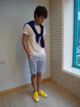 「Life 8のアイテム（その他パンツ、ブルー系）」を使った、Kyo先生さん（メンズ・178cm）の夏コーディネート