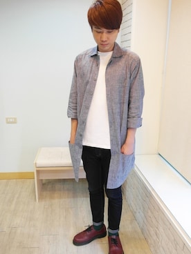 「plain-me（プレインミー）のアイテム（トレンチコート）」を使った、Kyo先生さん（メンズ・178cm）の冬コーディネート