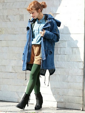 「アイテム（MA-1）」を使った、ROSE BUD本社 STAFFさん（レディース・153cm）の夏コーディネート