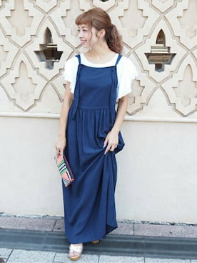 「アイテム（ポーチ）」を使った、ROSE BUD本社 STAFFさん（レディース・153cm）の夏コーディネート