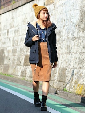 「アイテム（マウンテンパーカー）」を使った、ROSE BUD本社 STAFFさん（レディース・153cm）の夏コーディネート