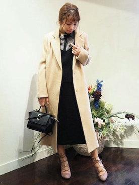 「ROSE BUD（ローズバッド）のアイテム（セットアップ）」を使った、ROSE BUD本社 STAFFさん（レディース・153cm）の秋コーディネート