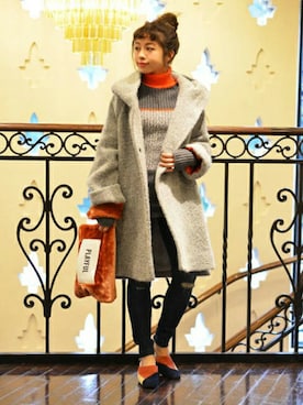 「アイテム（ダッフルコート）」を使った、ROSE BUD本社 STAFFさん（レディース・153cm）の冬コーディネート