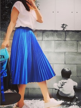 「ブルー x ホワイト」｜Mayukoさん（レディース・158cm）の春コーディネート