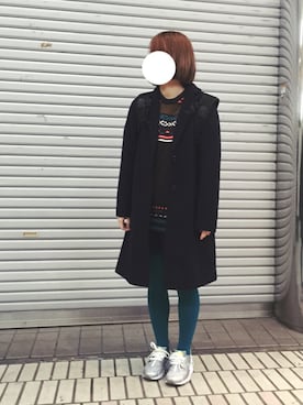 「シルバーシューズ」｜「アイテム（チェスターコート）」を使った、みみみさん（レディース・153cm）の冬コーディネート