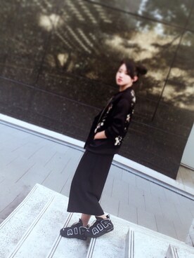 「ZARA（ザラ）のアイテム（ブルゾン、ブラック系）」を使った、hanaさん（レディース・162cm）の秋コーディネート