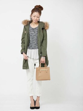 「URBAN RESEARCH（アーバンリサーチ）のアイテム（モッズコート）」を使った、kimmyさん（レディース・168cm）の冬コーディネート