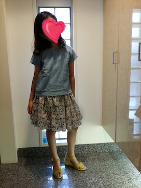 「GAP（ギャップ）のアイテム（シャツ/ブラウス、ブルー系）」を使った、ポーさん（キッズ・149cm）の春コーディネート