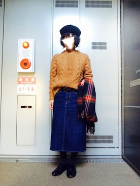「non-sens（ノンサンス）のアイテム（帽子）」を使った、m.さん（レディース・152cm）の冬コーディネート