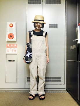 「MHL.（エムエイチエル）のアイテム（オールインワン・サロペット）」を使った、m.さん（レディース・152cm）の夏コーディネート