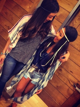 「アイテム（カーディガン/ボレロ）」を使った、Mio Abeさん（レディース・163cm）の夏コーディネート