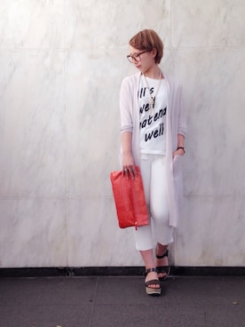 「アイテム（ネックレス）」を使った、zkさん（レディース・158cm）の春コーディネート