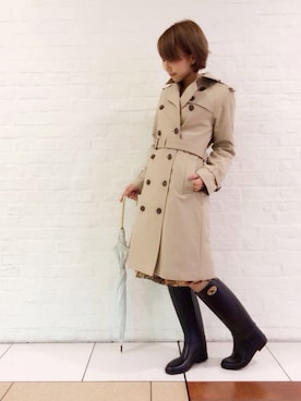 「KATHARINE ROSS（キャサリンロス）のアイテム（レインシューズ）」を使った、zkさん（レディース・158cm）の秋コーディネート