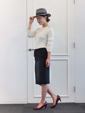 「NATURAL BEAUTY BASIC（ナチュラルビューティーベーシック）のアイテム（パンプス）」を使った、NBB STAFF02さん（レディース・165cm）の秋コーディネート