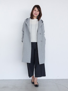 「NATURAL BEAUTY BASIC（ナチュラルビューティーベーシック）のアイテム（ステンカラーコート）」を使った、NBB STAFF02さん（レディース・165cm）の秋コーディネート