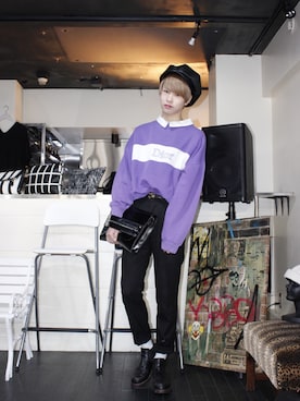 「Dior」｜「アイテム（スウェット）」を使った、よねむらかいとさん（メンズ・175cm）の春コーディネート
