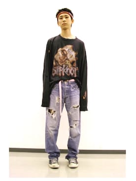 「Gosha Rubchinskiy（ゴーシャラブチンスキー）のアイテム（ヘアアクセサリー）」を使った、HAYATOさん（メンズ・174cm）の秋コーディネート
