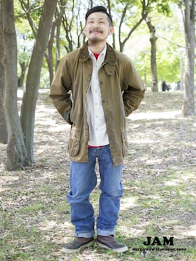 「大阪」｜「アイテム（その他アウター）」を使った、古着屋JAMさん（メンズ・165cm）の夏コーディネート