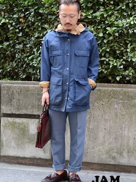 「アイテム（マウンテンパーカー）」を使った、古着屋JAMさん（メンズ・165cm・20代）の夏コーディネート