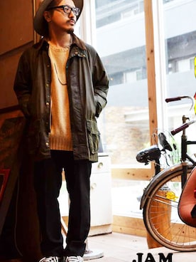 「大阪」｜「アイテム（その他アウター）」を使った、古着屋JAMさん（メンズ・165cm）の秋コーディネート
