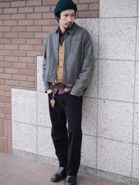 「大阪」｜「アイテム（その他アウター）」を使った、古着屋JAMさん（メンズ・184cm）の冬コーディネート