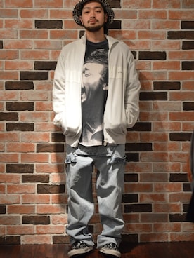 「アイテム（ジャージ）」を使った、古着屋JAMさん（メンズ・166cm・20代）の春コーディネート