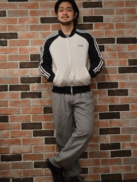 「アイテム（ジャージ）」を使った、古着屋JAMさん（メンズ・170cm・20代）の春コーディネート