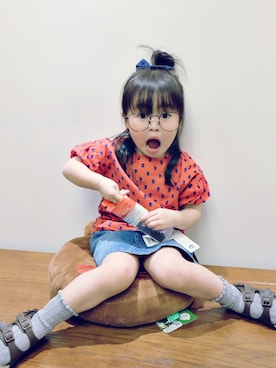 「Lee（リー）のアイテム（スカート）」を使った、colaloveelsaさん（キッズ・100cm）の春コーディネート