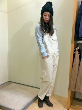 「ペールトーン」｜「アイテム（オールインワン・サロペット）」を使った、MOCOさん（レディース・162cm）の冬コーディネート
