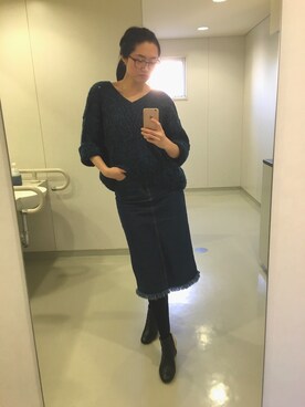 「cava cava（サヴァサヴァ）のアイテム（ブーティ）」を使った、Luyi Zhengさん（レディース・172cm）の秋コーディネート