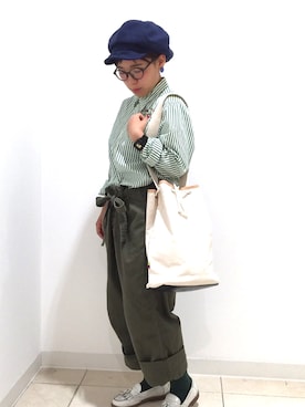 「ラルフローレンシャツ」｜「アイテム（帽子）」を使った、サ ェ コさん（レディース・147cm）の夏コーディネート