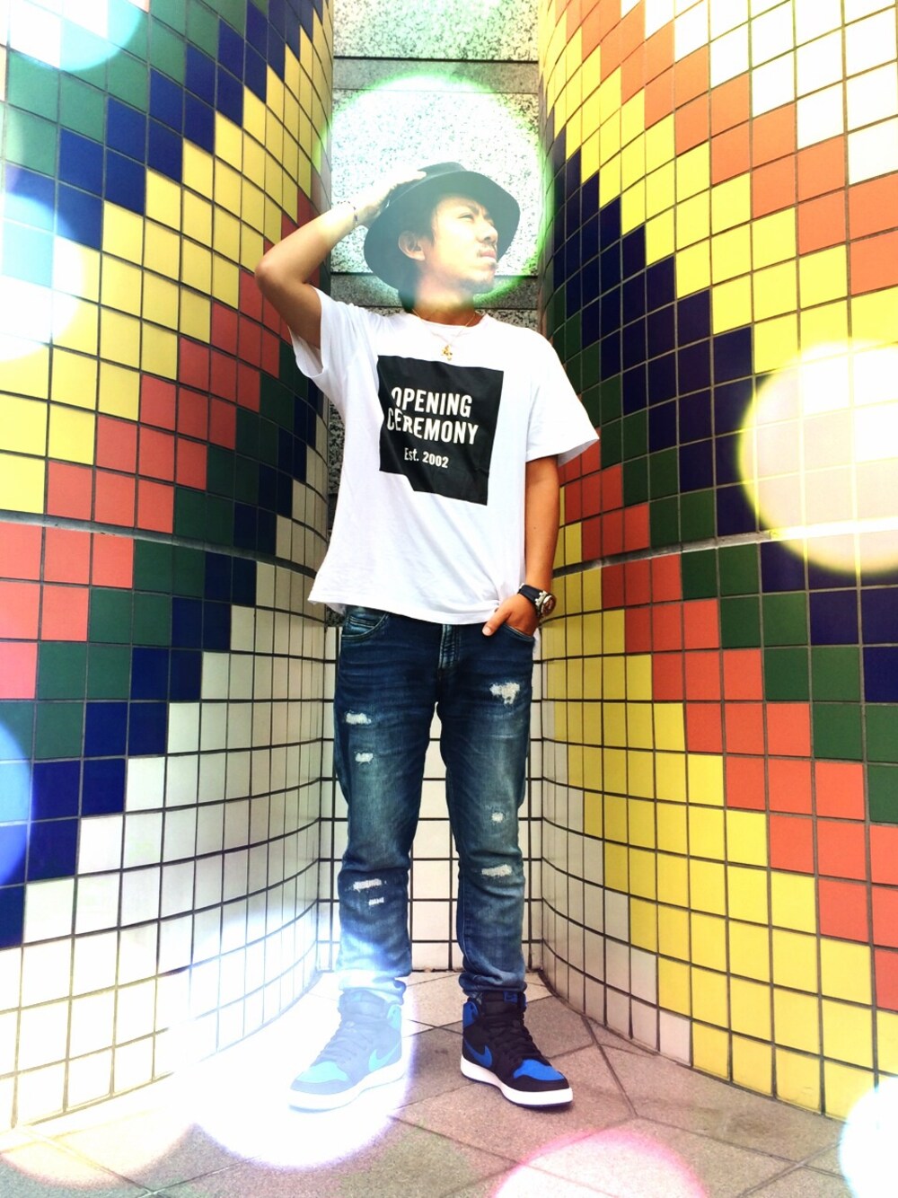 「BOB、audemarspiguet、AIR JORDAN、AKM、Chrome Hearts」｜「ROTTWEILERのTWO TONE HAT（ハット）」を使った、イニシャルBさん（メンズ・165cm）の秋コーディネートの1枚目の写真