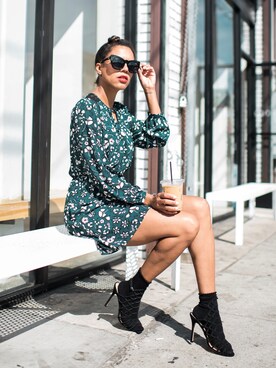 「EXPRESS（エクスプレス）のアイテム（ワンピース/ドレス）」を使った、Grasie Mercedesさん（レディース・173cm）の秋コーディネート